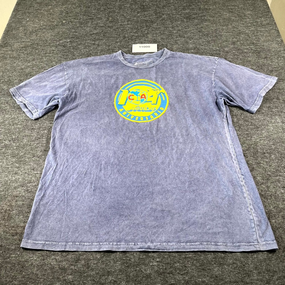 Official Club America T Shirt Mens 2XL Blue Soccer Fan Graphic Cotton Crew Neck